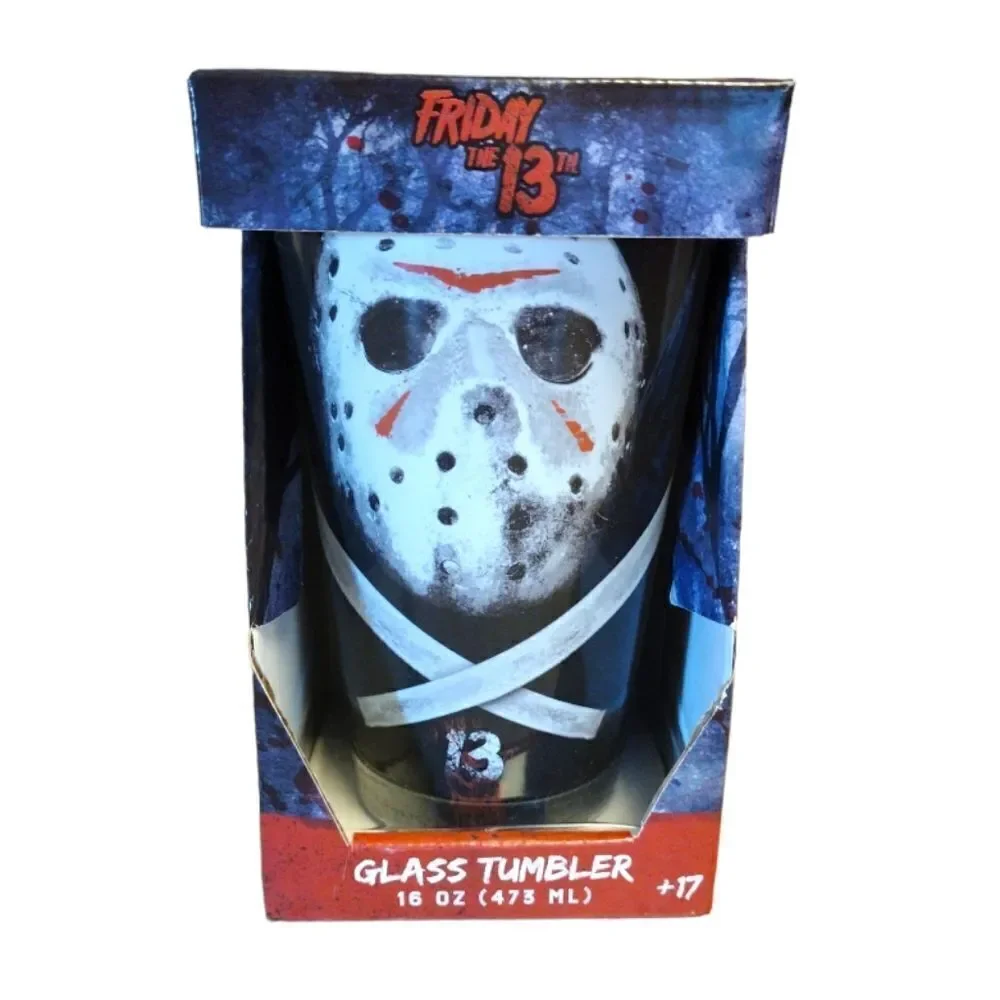 FRIDAY THE 13TH‎ Jason Printed 16oz Halloween Glass Tumbler NWT